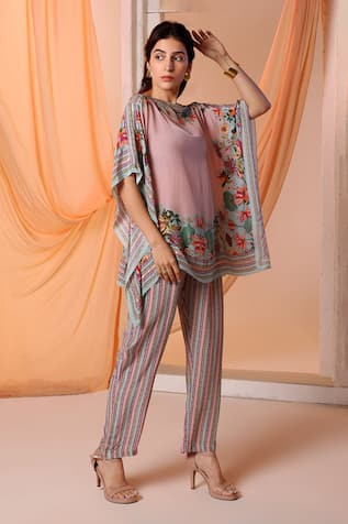 Soup by Sougat Paul Aarani Floral Print Kaftan With Pant 