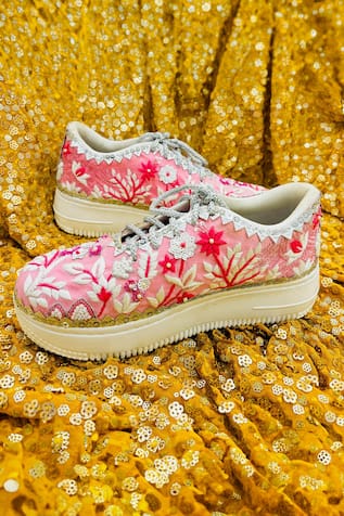 Floral Resham Embroidered Sneakers 