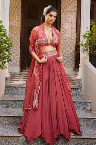 Label RSD Paisley Embroidered Waist Lehenga Set 