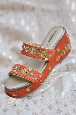 Terra Floral Sequin Embellished Wedges 