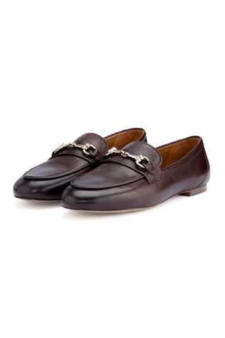 Chocolate Buckle Loafers 