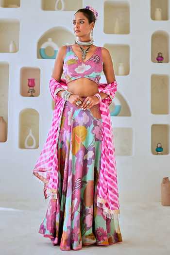 Myaara Floral Print Lehenga Blouse Set 