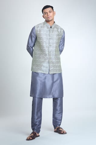 Mughal Floral Woven Kurta Set 