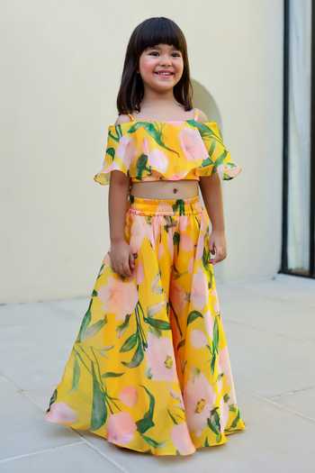 Janyas Closet Floral Print Top With Palazzo 