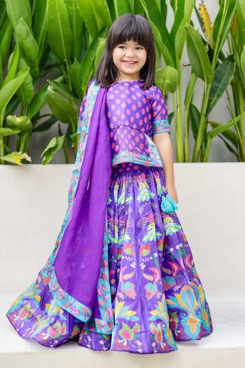 Janyas Closet Floral Kali Print Lehenga Set 