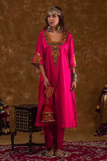 Ekavira Layla Coin Embellished Choga With Salwar 