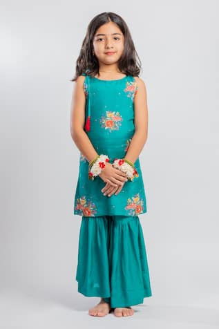 Mr Brat Floral Print Kurta & Sharara Set 