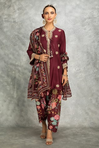 Tanu Malhotra Kurta & Floral Print Salwar Pant Set 