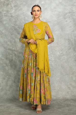 Tanu Malhotra Floral Print Anarkali Set 