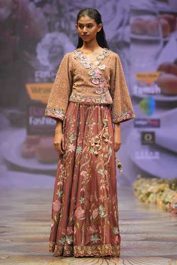 Rahul Singh Scattered Sequin Embroidered Top & Lehenga Set 