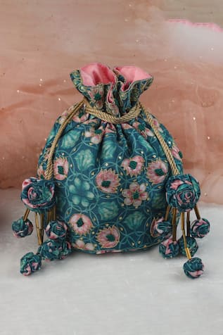 Kamal Phool Print Potli Bag 