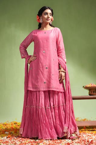 Almaari by Pooja Patel Ananya Gota Patti Embroidered Kurta Sharara Set 