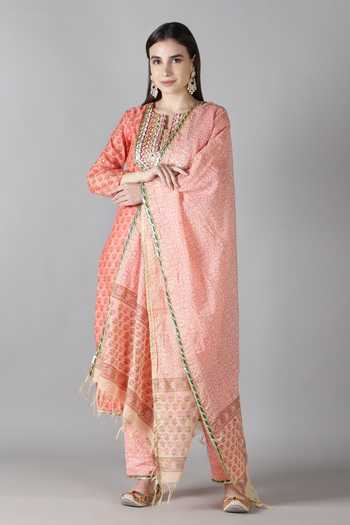 Sheeshakari Sheeshakari & Gota Patti Embroidered Kurta Pant Set 