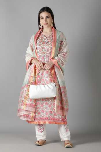 Sheeshakari Mirror & Aari Embroidered Kurta Pant Set 