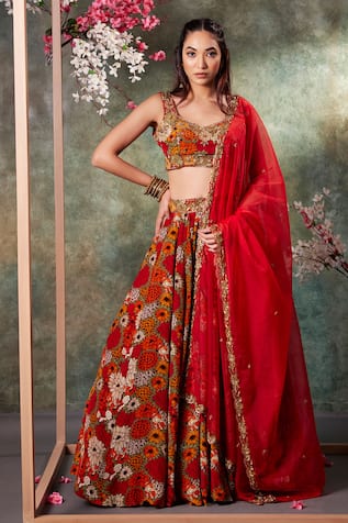 Mehak Murpana Gulshan Print Lehenga Set 