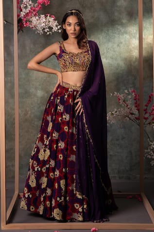 Mehak Murpana Botanical Print Lehenga Set 