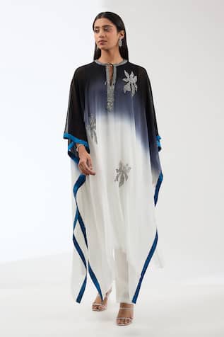Anjali Kanwar Ombre Embroidered Kaftan Tunic & Pant Set 