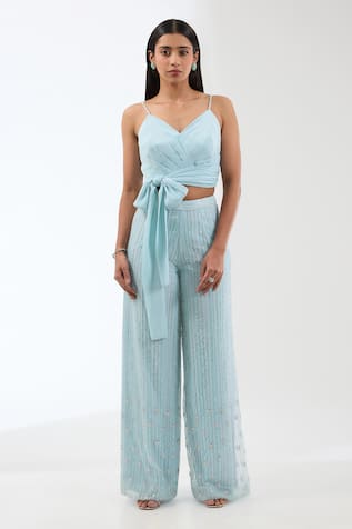 Anjali Kanwar Wrap Top & Embroidered Pant Set 