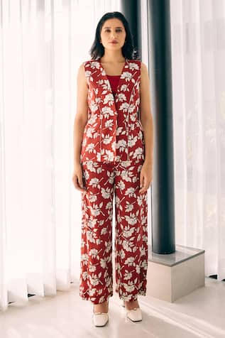 Studio Surbhi Floral Print Jacket Pant Set 