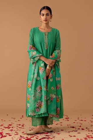 Juanita by Shubhda Zari Placement Embroidered Kurta Set 