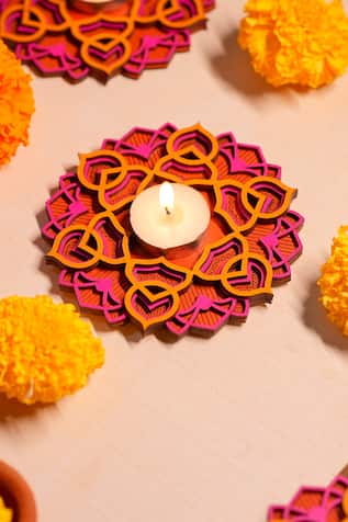 Flower Shaped Diyas - Set of 4 
