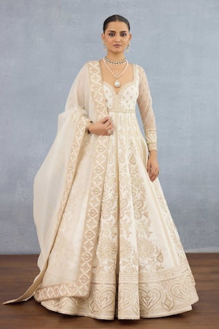 Torani Maahe Runa Lotus Vine Embroidered Anarkali With Dupatta 