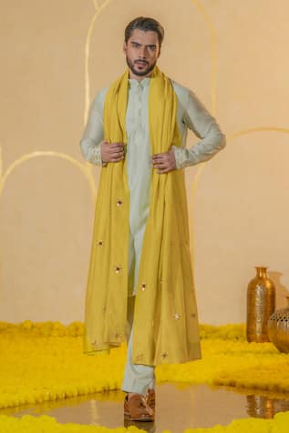 Runit Gupta Cutpipe & Pearl Embroidered Hem Kurta Set 