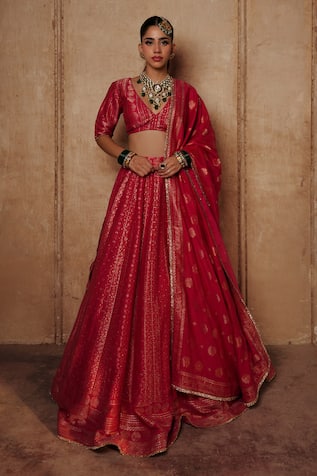 Safaa Heera Floral Paisley Woven Lehenga Set 