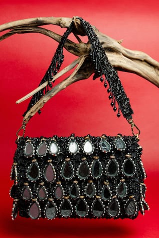 Nayaab By Sonia Aaina Kasse Embroidered Box Shaped Potli Bag 