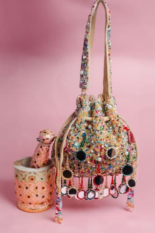Nayaab By Sonia Aaina Rangeela Mirror Embroidered Potli Bag 