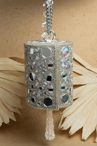 Nayaab By Sonia Aynali Boshkeh Mirror Embroidered Potli Bag 