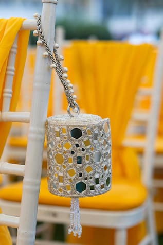 Nayaab By Sonia Aynali Boshkeh Sheesha Embroidered Potli Bag 