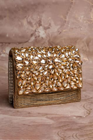Diamond Hinted Kasse Clutch Bag 
