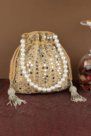 Noor Nama Mirror Embellished Potli Bag 