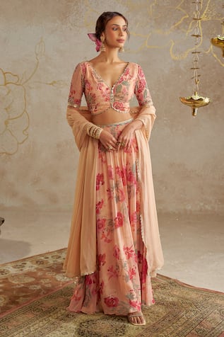 Chhavvi Aggarwal Rose Print Lehenga Set 