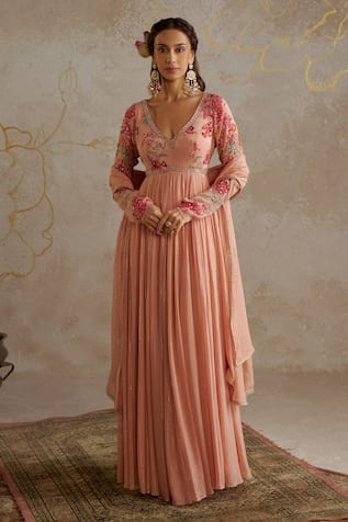 Chhavvi Aggarwal Floral Print & Embroidered Anarkali With Dupatta 