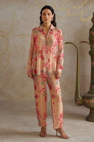 Chhavvi Aggarwal Rose Print Shirt With Pant 