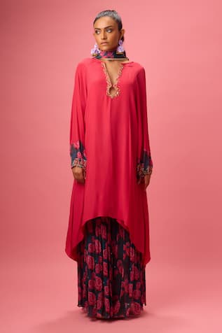 Nikasha Embroidered Neckline Kurta Sharara Set 