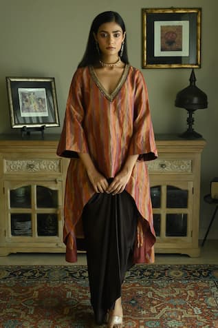 Shorshe Clothing Oonch Neech Kurta & Cowl Skirt Set 