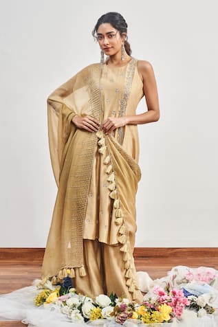 Zardosi & Pearl Embroidered Kurta Pant Set 