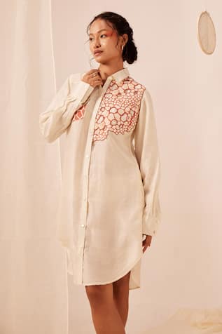 Ek Katha Batik Print Cutwork Shirt 