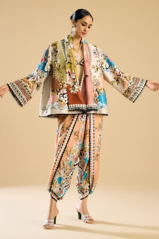 Rajdeep Ranawat Sonth Flower Print Dhoti Pant 