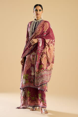 Rajdeep Ranawat Ghazala Damask Print Kurta With Pant 