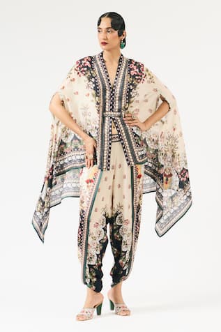 Rajdeep Ranawat Chloe Sonth Floral Print Tunic With Dhoti Pant 