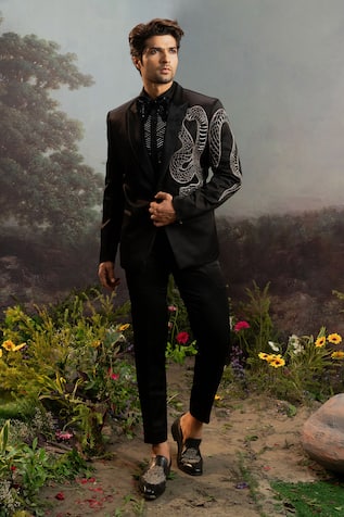 Yajy By Aditya Jain Maricha Anaconda Embroidered Tuxedo Set 