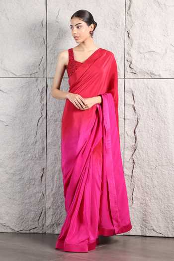 Kiran Kalsi Ombre Shaded Saree & Crystal Embroidered Blouse 