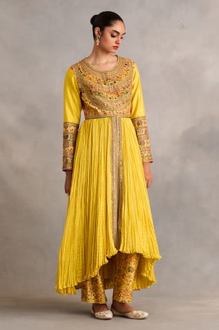 Petticoat Lane By Divya Floral Print High-Low Anarkali & Pant Set 