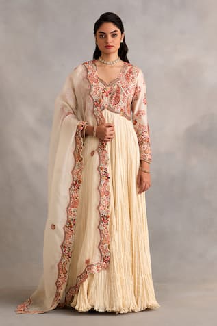 Petticoat Lane by Divya Paisley Embroidered Anakrali With Dupatta 