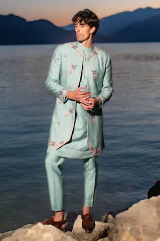Jatin Malik Duckegg Aari Embroidered Sherwani Set 