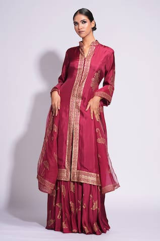 Hand Block Printed Kurta Sharara Set 